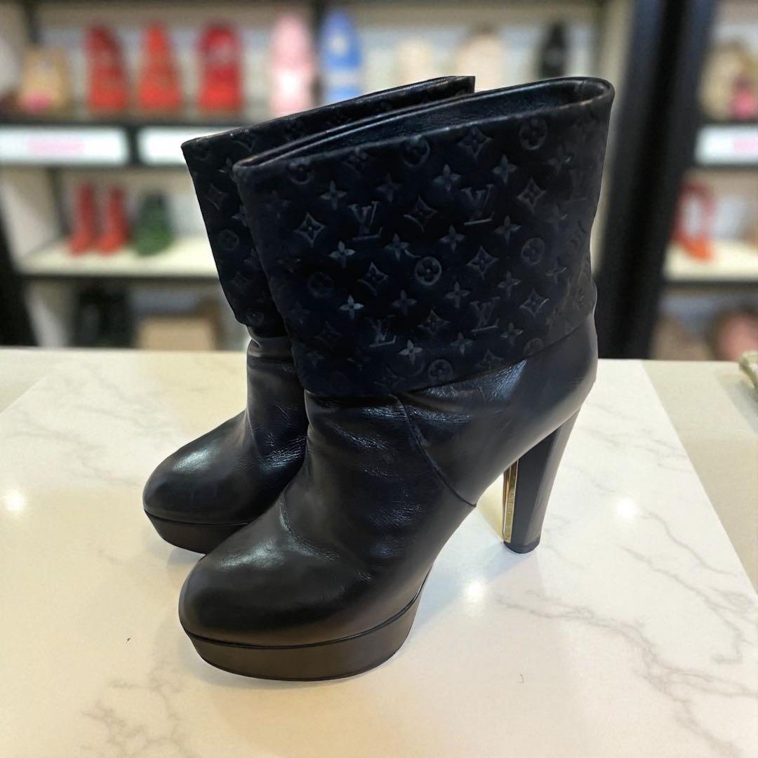 LOUIS VUITTON 24cmレザースエードブーティ37サイズ　付属品有
