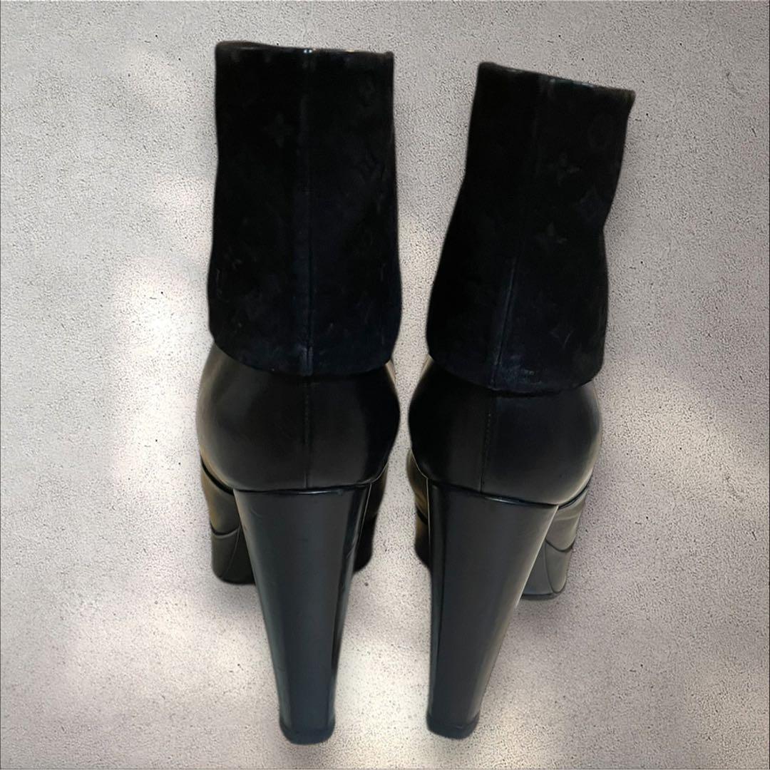 LOUIS VUITTON 24cmレザースエードブーティ37サイズ　付属品有