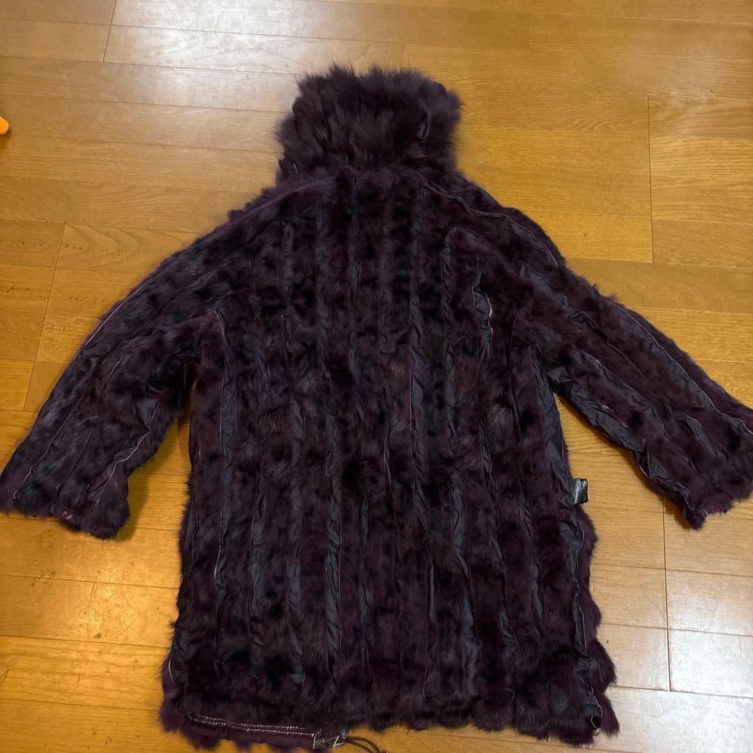 パープル ライニング ダッフルコート　インナーファー