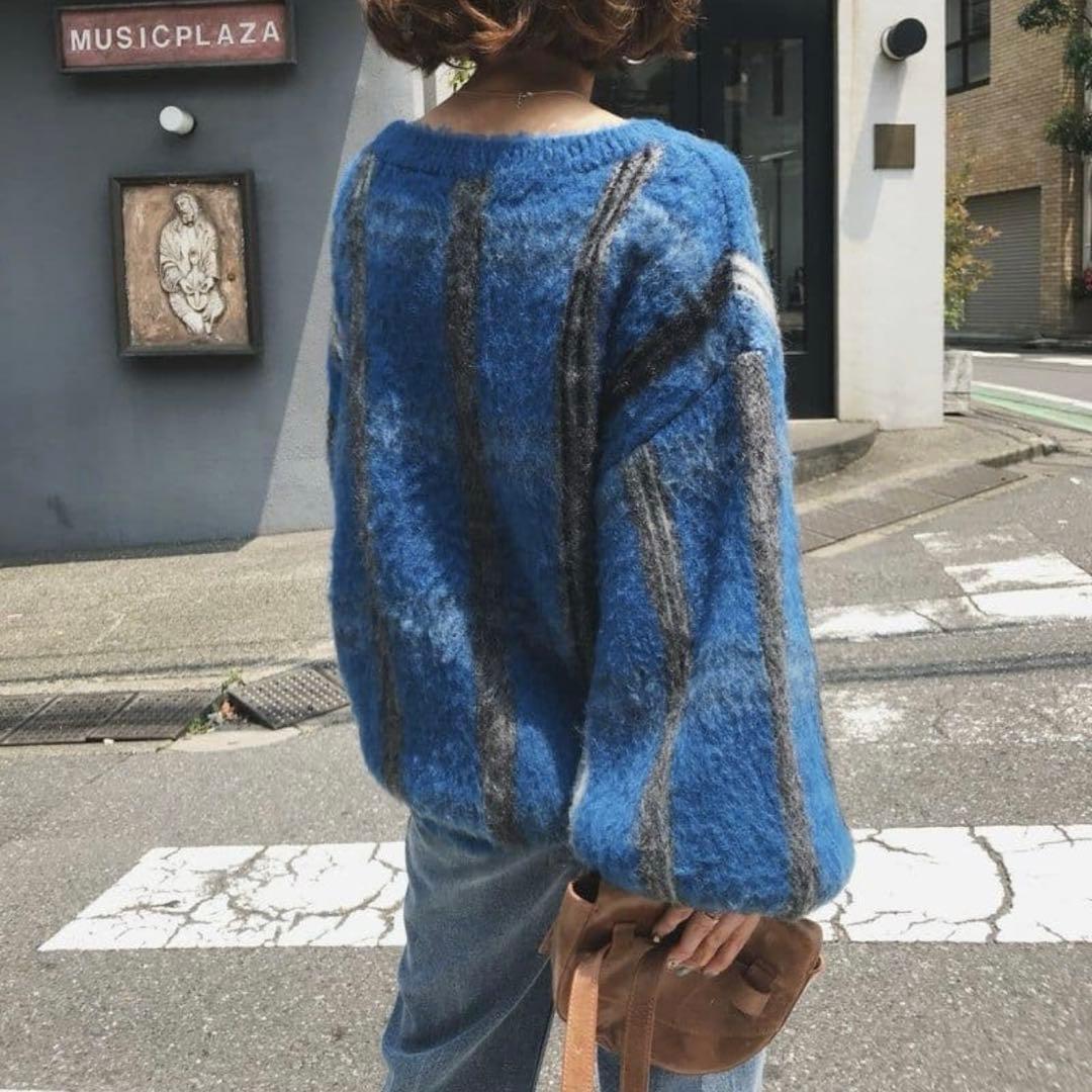 MOHAIR STRANGE CHECK KNIT　アメリヴィンテージ