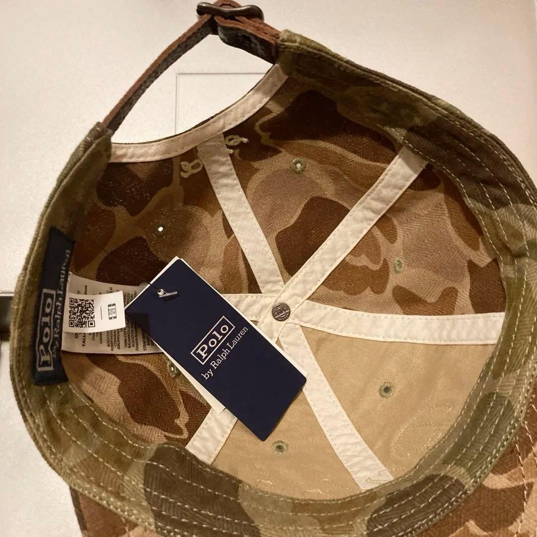 PoloRalphLaurenカモ迷彩ヘリンボーンボールキャップポロ未使用タグ付