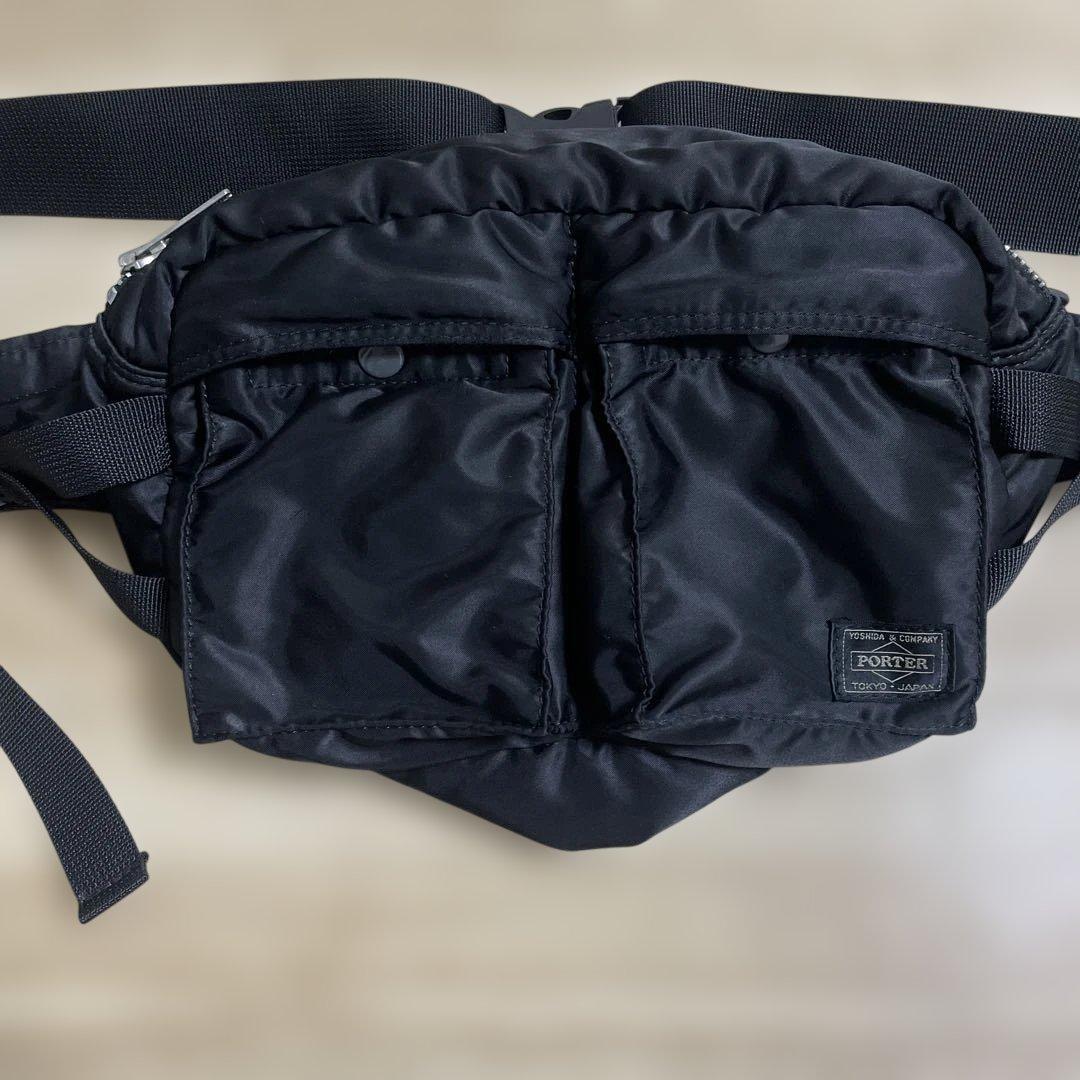 【美品】PORTER ポーター　タンカー　ボディバッグ ウエストポーチ　ブラック