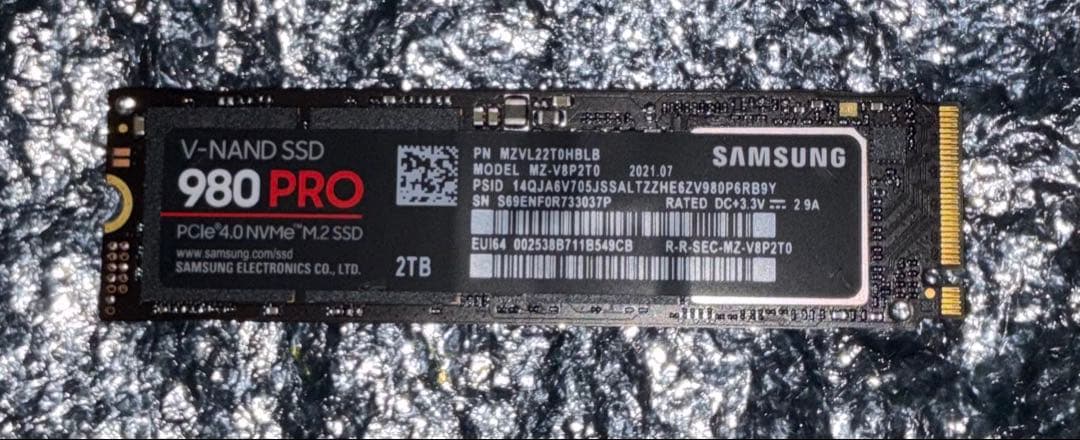 内蔵型SSD Samsung 980 PRO 2TB M.2 SSD