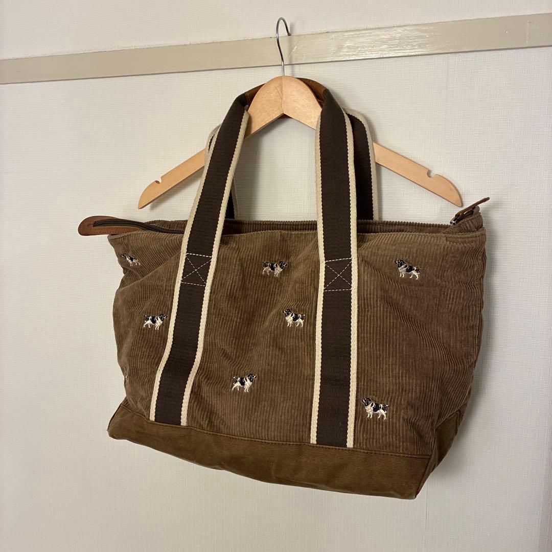 入手困難 L.L.Bean トートバッグ 犬柄 刺繍 大容量