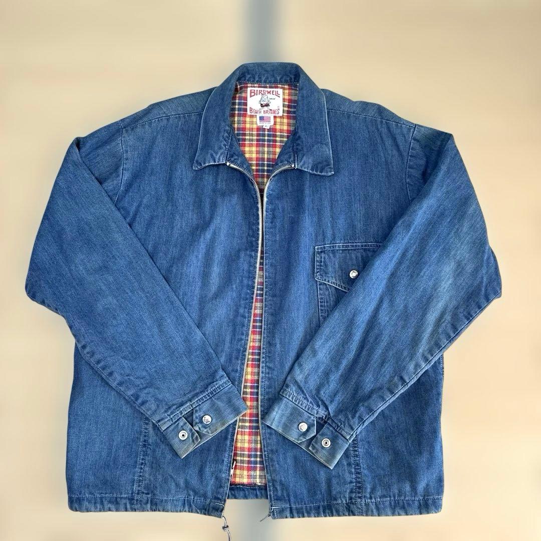 BIRDWELL デニムジャケット チェック柄L. MADE IN U.S.A.