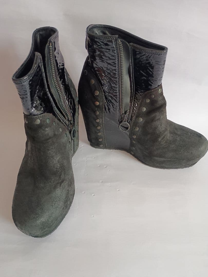 RUCO LINE サイドゴアブーツ グレー 高ヒール