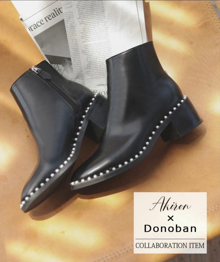 アキロン×DONOBANコラボ　パールショートブーツLサイズ