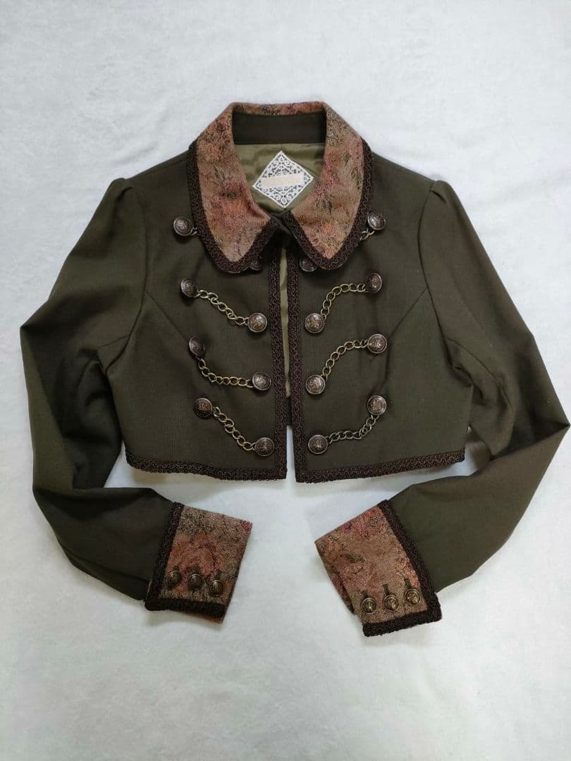 EXCENTRIQUE　エクサントリーク　オリーブ色 クロップドジャケット