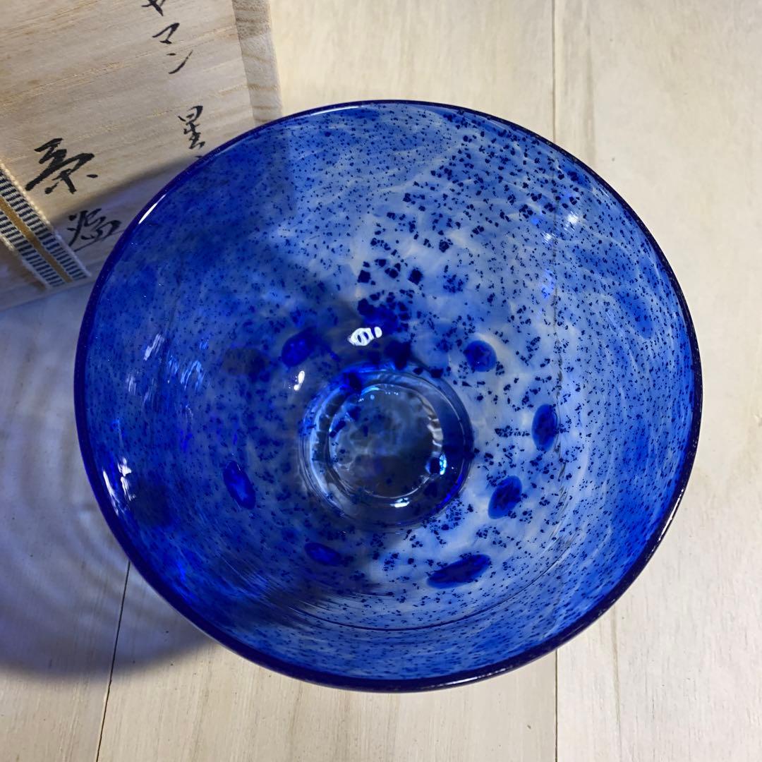 章造　ギヤマン　星空　茶碗　共箱