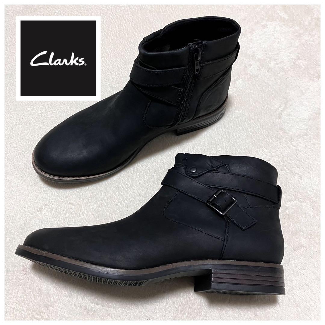 美品✨クラークス カムジン レザーショートブーツ サイドジップ コンフォート