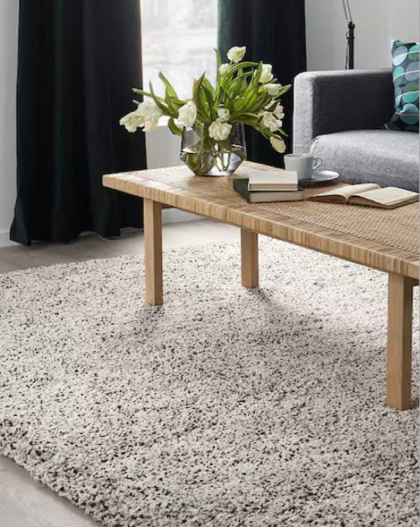 IKEA ラグ　VINDUM ヴィンドゥム ホワイト　133 × 180