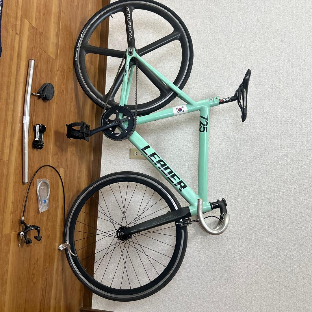 LEADER 725 完成車ピストバイク ミントグリーン エアロスポーク
