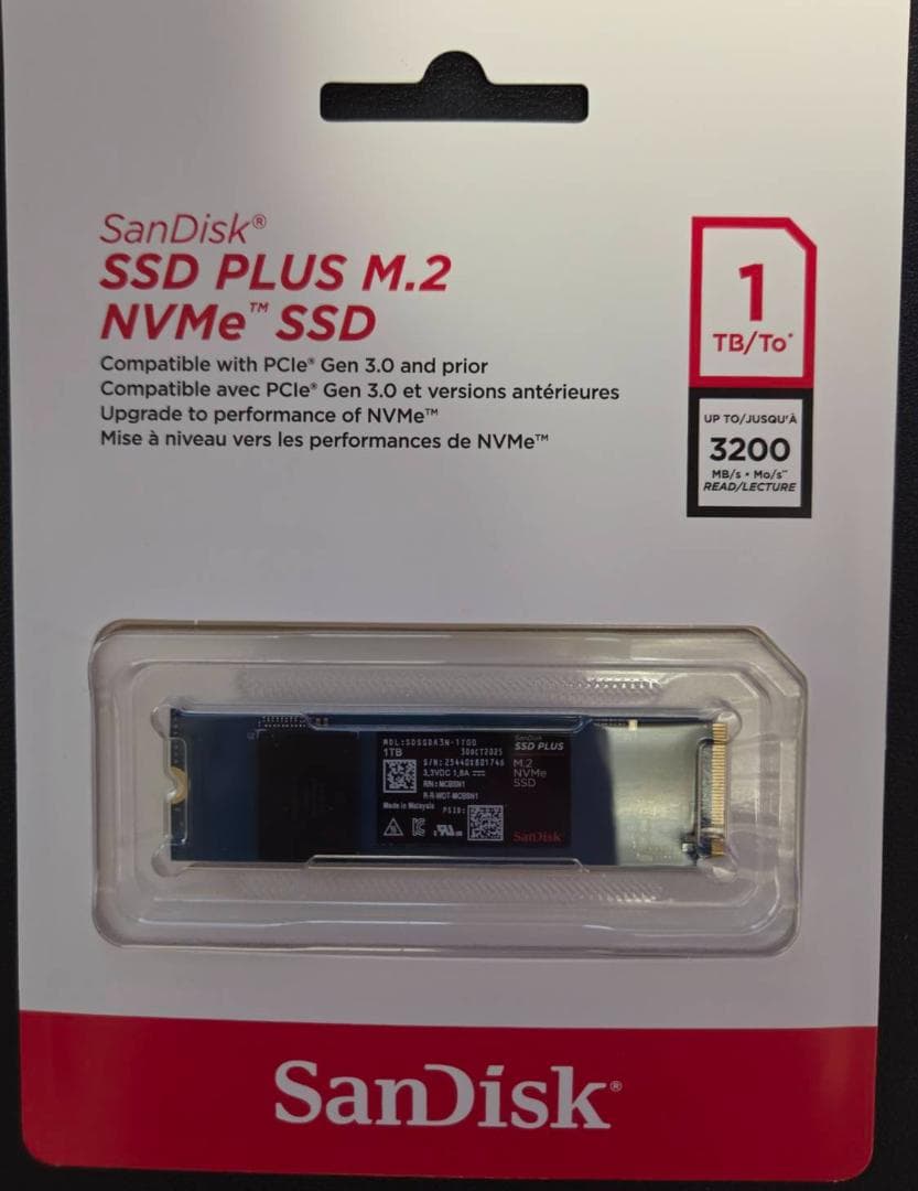 内蔵型SSD Sandisk M.2 SSD 1TB 3200MB/s