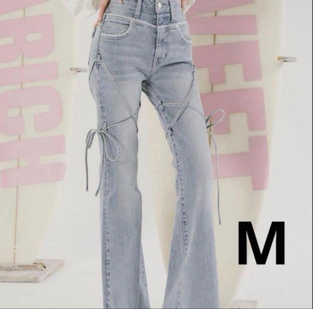 ダーリッチ ピコレースハイウエストデニム M