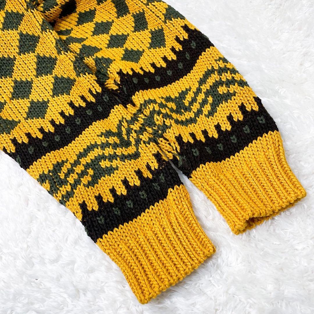 未使用級 メゾンマルジェラ オーバーサイズ リバースニットセーター イエロー