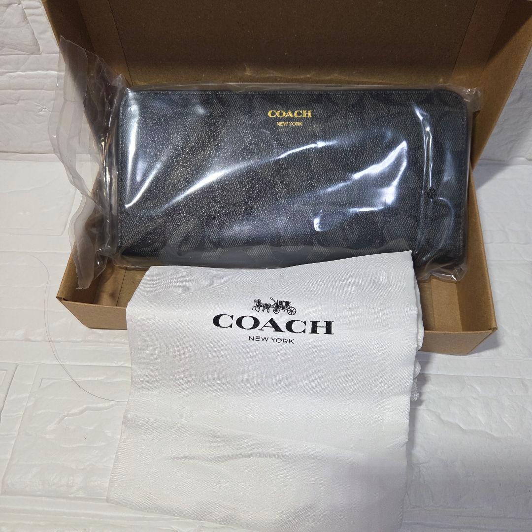 COACH コーチ ラウンドファスナー財布 アウトレットブリーカー シグネチャー