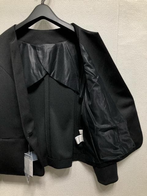 新品☆15号L黒系無地セミワイドパンツスーツお仕事フォーマル☆r282