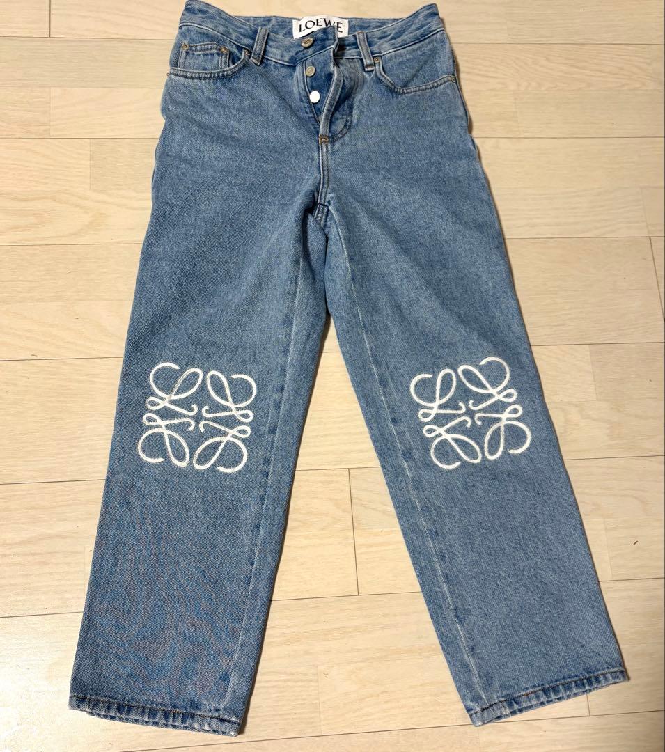 h　LOEWE アナグラム クロップドデニム　３２