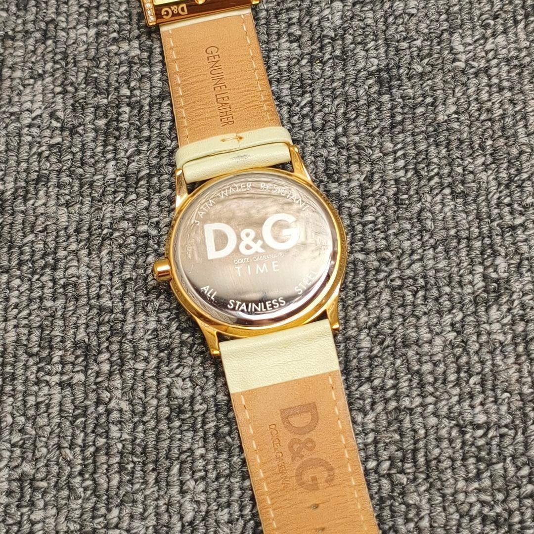 動作品 D&G TIME アナログ腕時計 ゴールド アイボリー　定価11万円