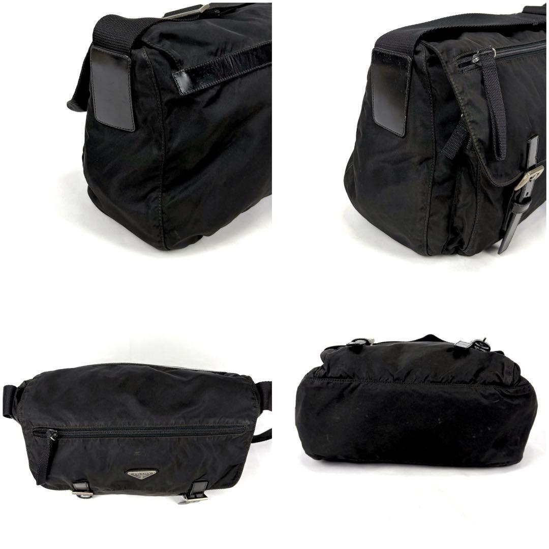 プラダ　PRADA メッセンジャーバッグ　トライアングルロゴ　ブラック　ナイロン