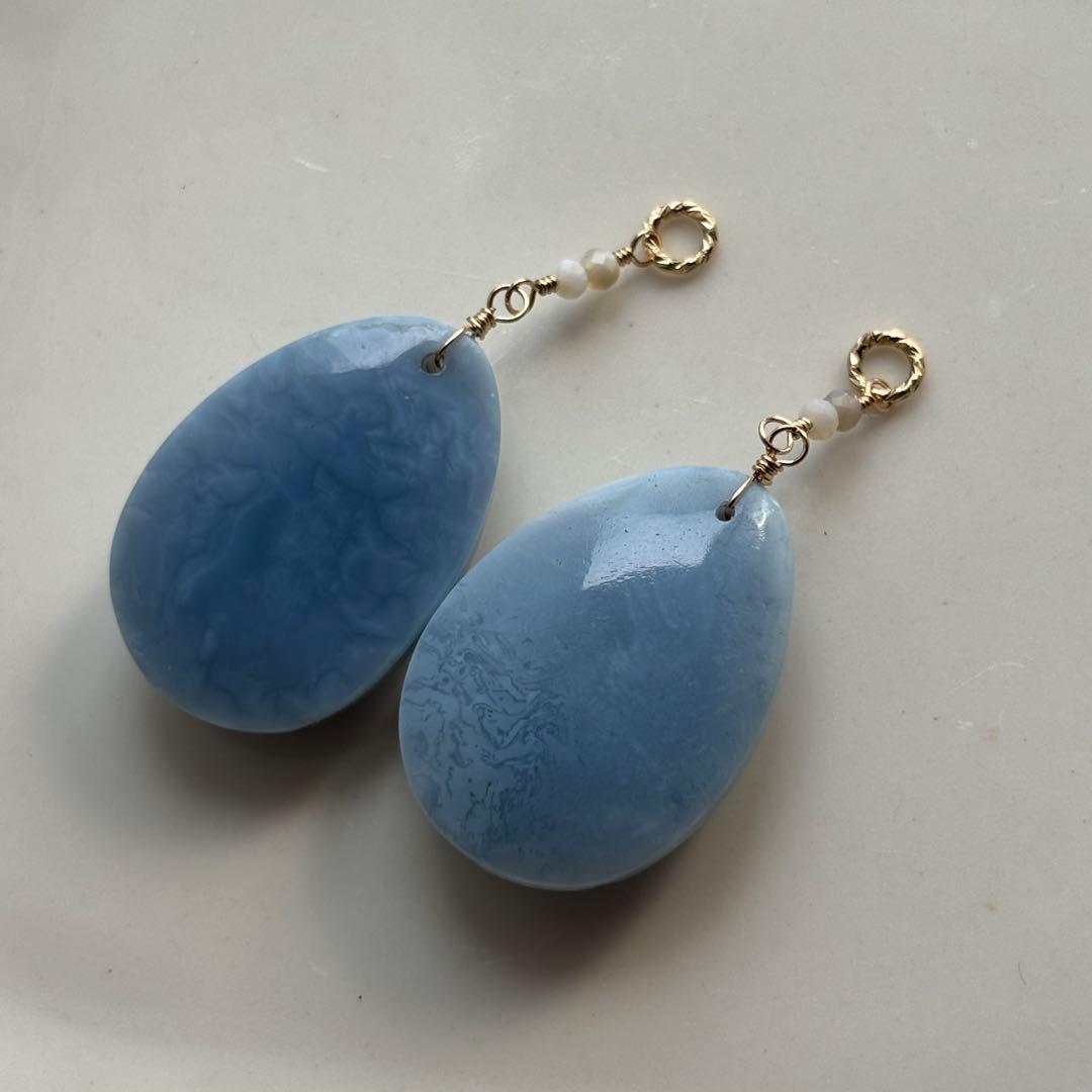 【専用です】14kgfブルーオパール✴︎フラワーガーデンカービングP260他