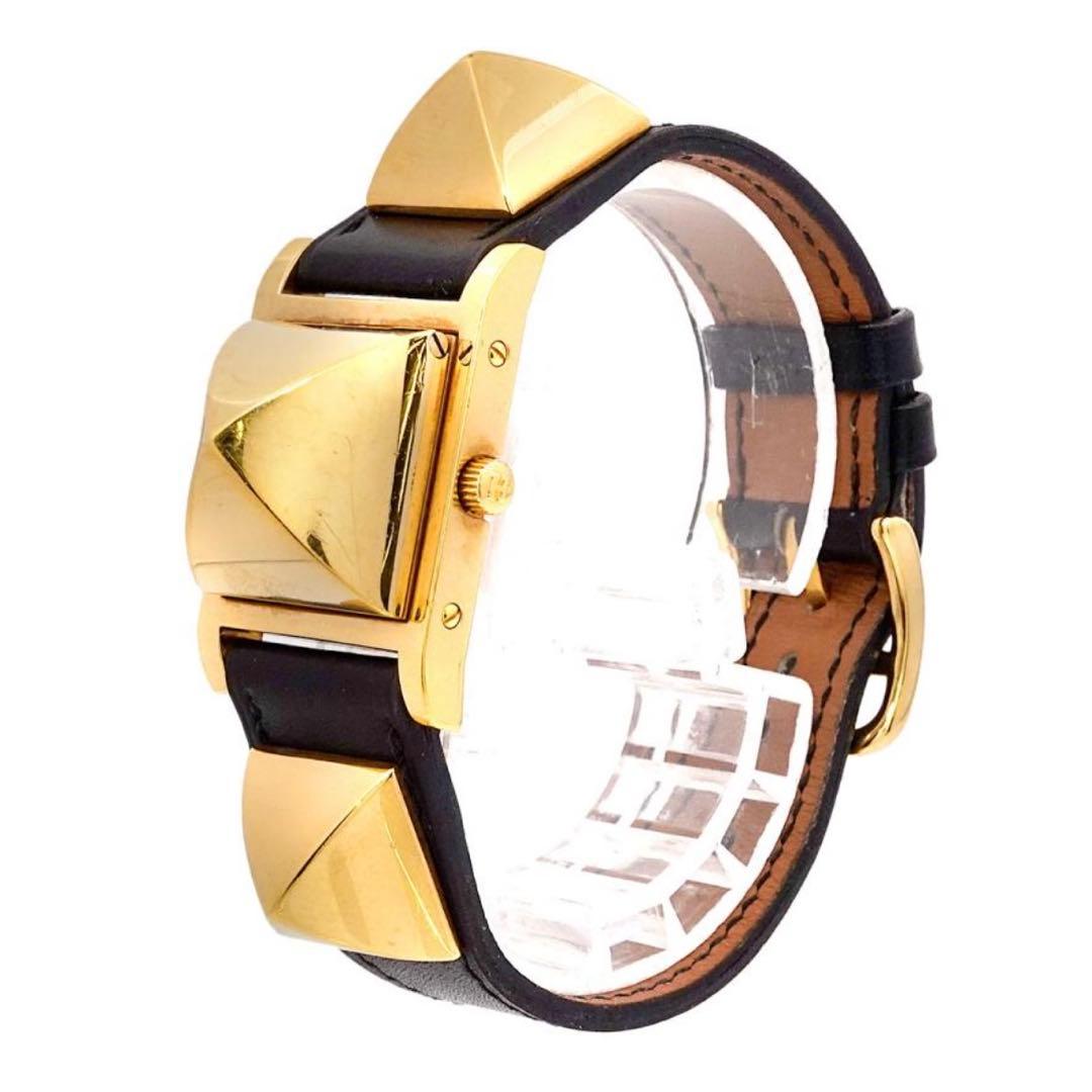 HERMES メドール スタッズ 腕時計 ゴールド