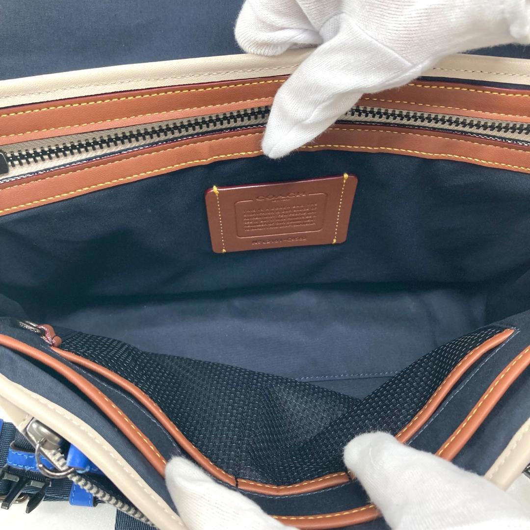 極美品 COACH　リーグ バイク バッグ　メッセンジャー　シグネチャー