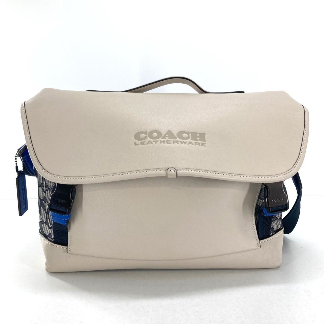極美品 COACH　リーグ バイク バッグ　メッセンジャー　シグネチャー