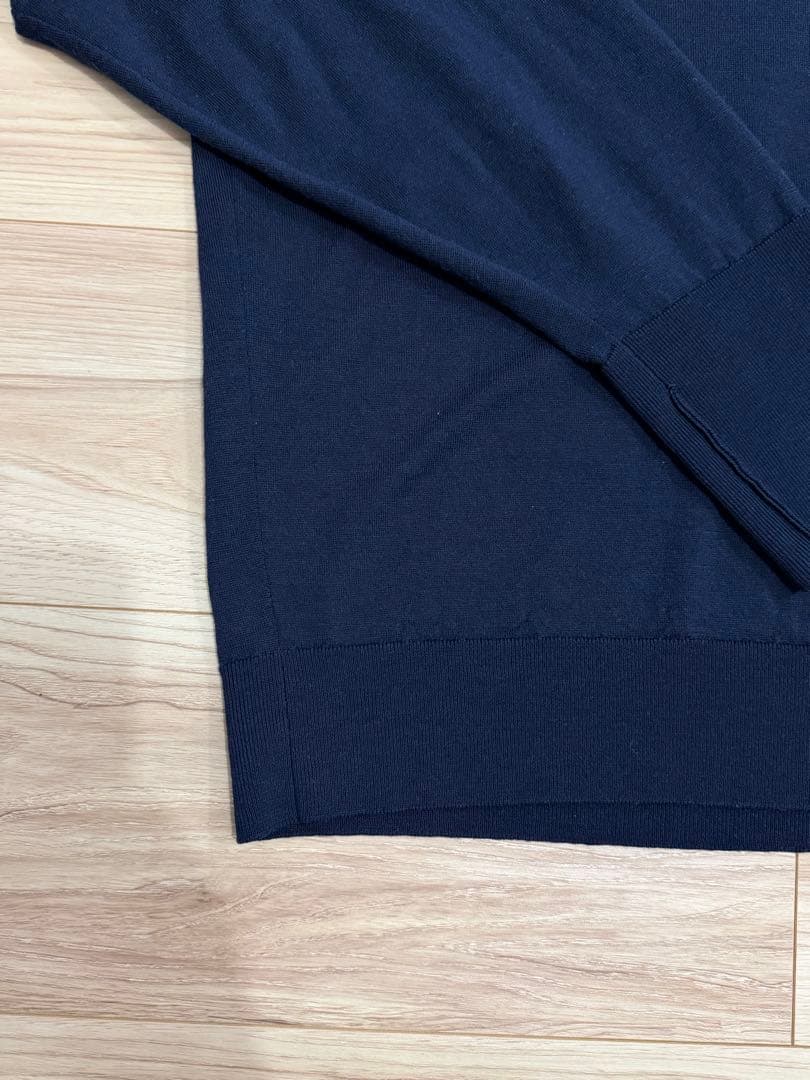 JOHN SMEDLEY 長袖ニットポロ オーバーサイズ ネイビー L