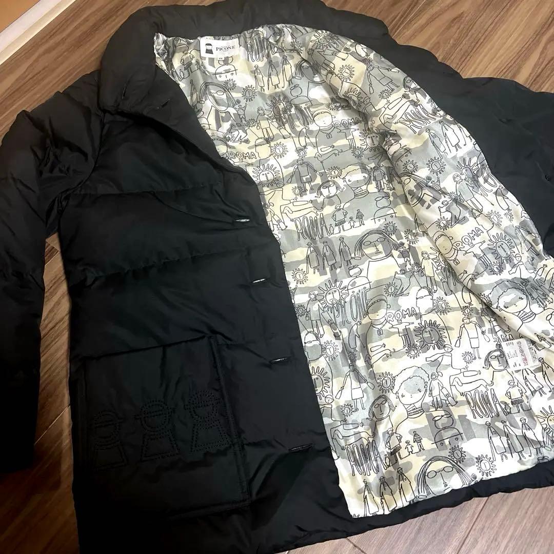 美品 ピッコーネ 刺繍入り フェザー ダウンジャケット38 レディース