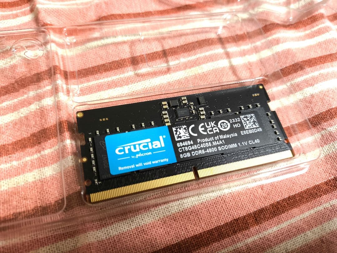 DDR5 Crucial（クルーシャル） 4800MHz 8GB 1枚