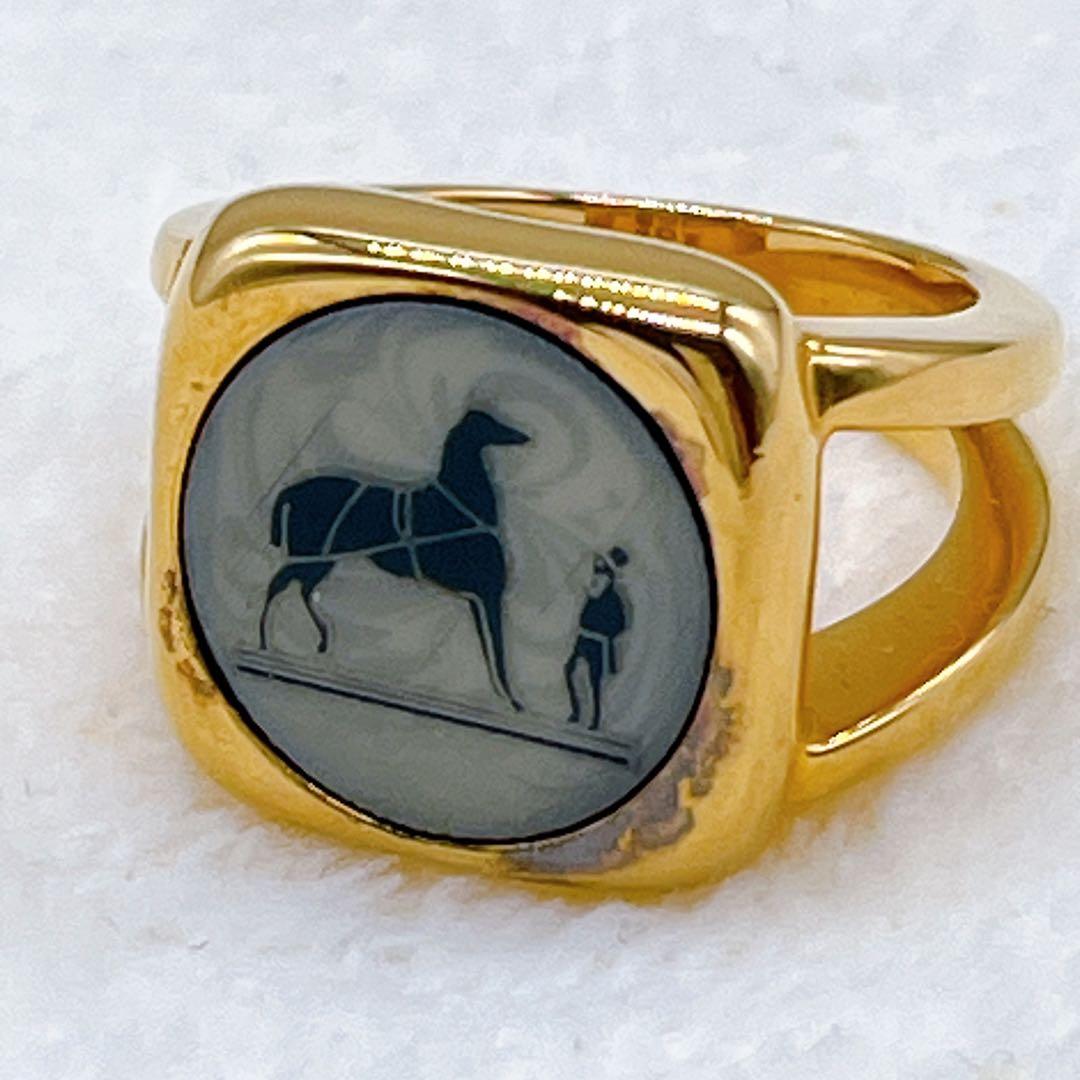 【エルメス】コロゾリング #55 馬車 ゴールド ヴィンテージ 純正ケース付