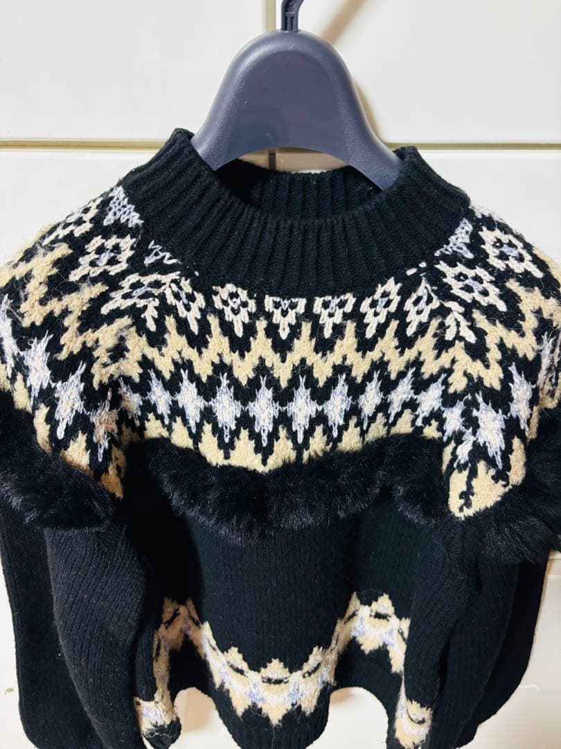 ayucos　　グレースコンチネンタル　ニット　セーター　黒　ファー