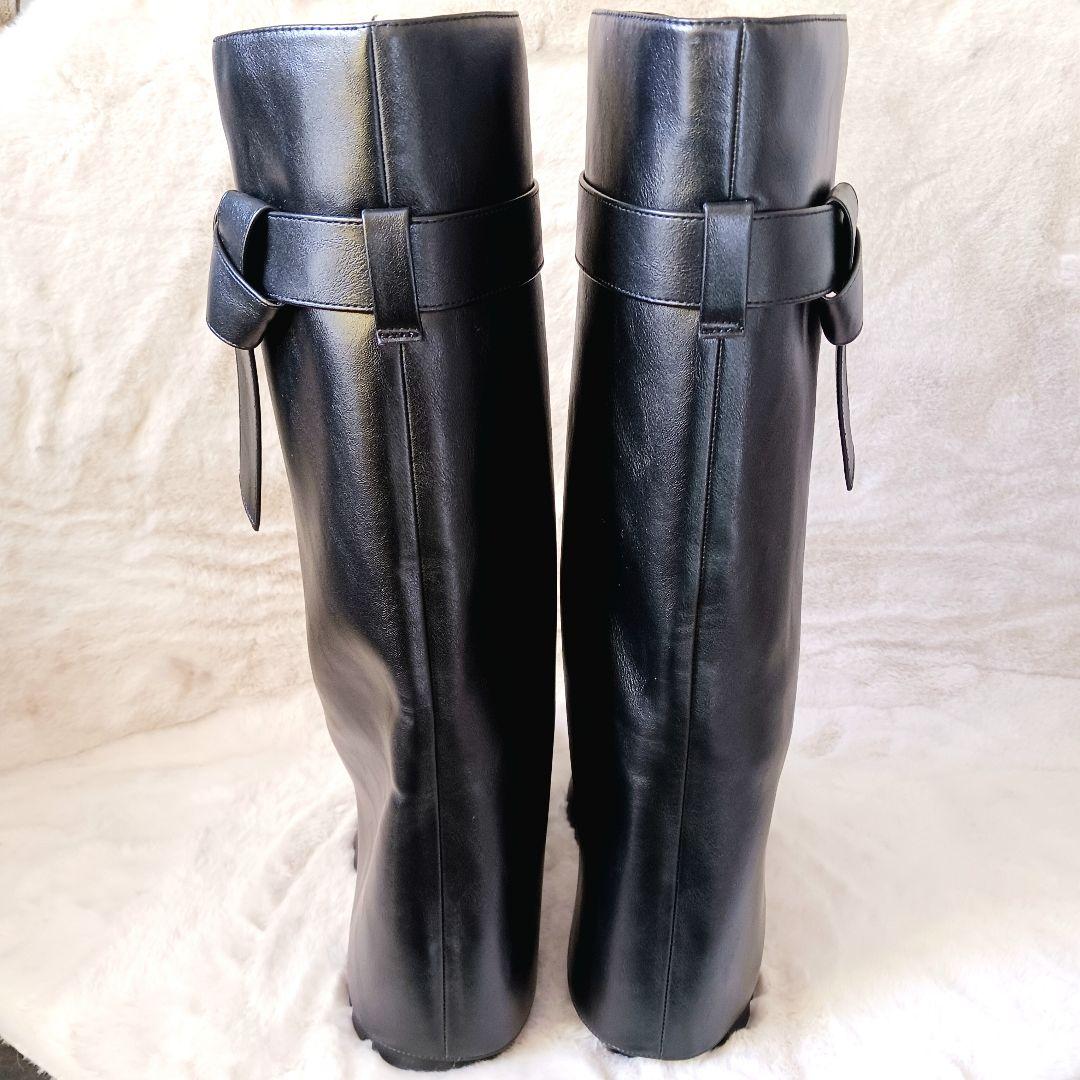未使用　ザラ ニーハイゲートルロングブーツ 2024年モデル　23.5㎝　黒