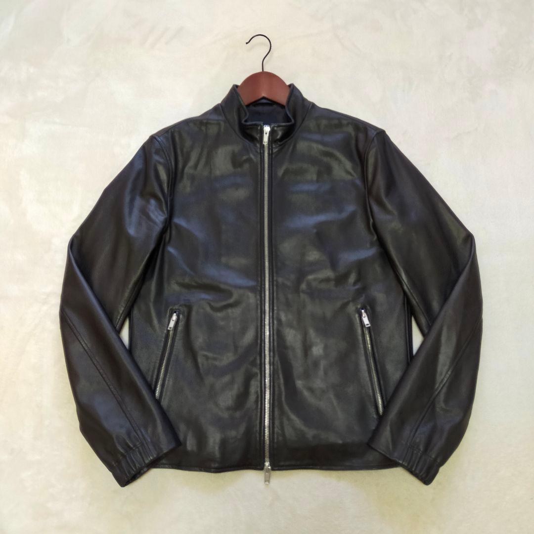 美品　Theory　シングルライダースジャケット　Sサイズ　羊革