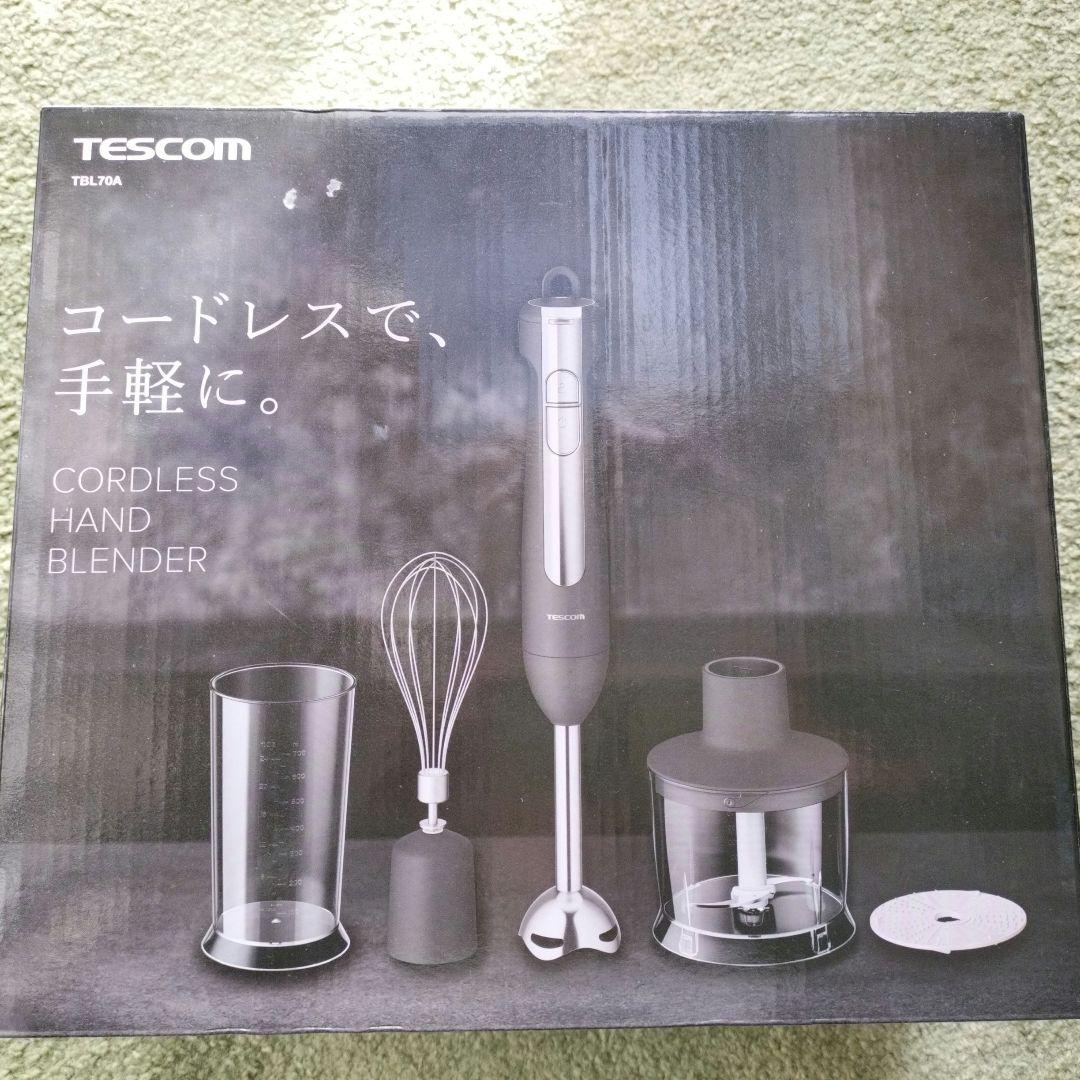 『期間限定値下』TESCOM コードレスハンドブレンダー TBL70A ブラック