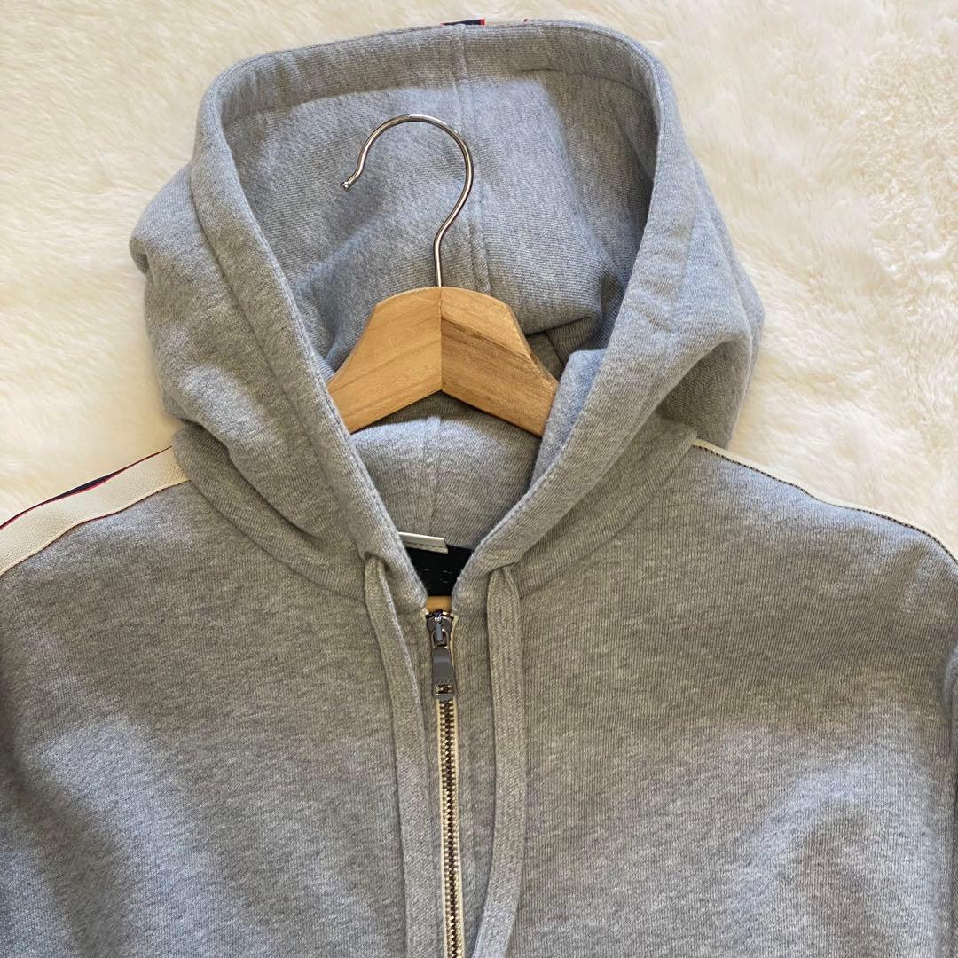 GUCCI テクニカルライン ロゴ フルジップ スウェット パーカー グレー