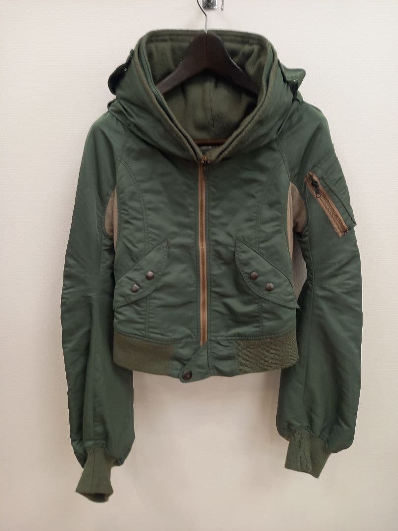 美品LGBフード付きオリーブグリーンジャケット