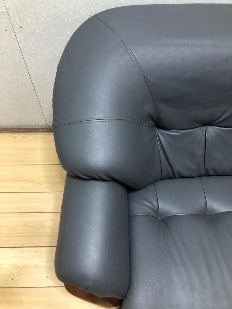 送料無料 ソファ 一人掛け レザー 本革風 木製フレーム モダン 75032-