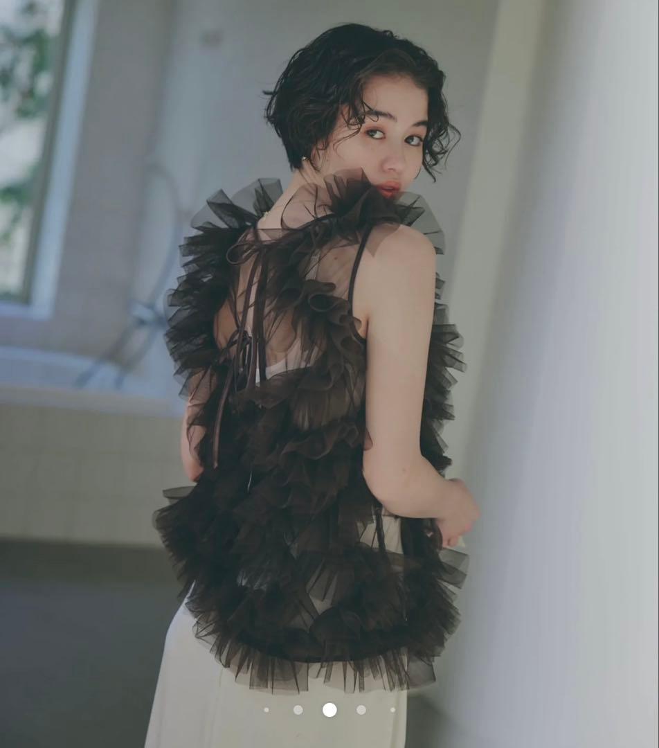 トップス NOTREemor asymmetry tulle tops