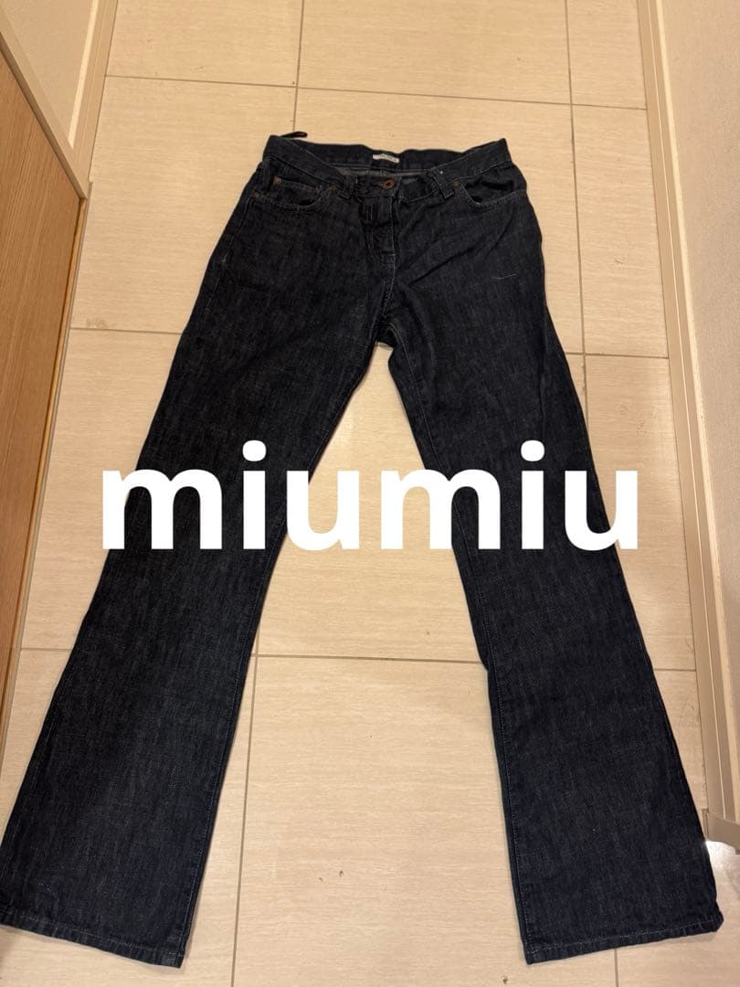 miu miu ダークデニム ストレートパンツ 28