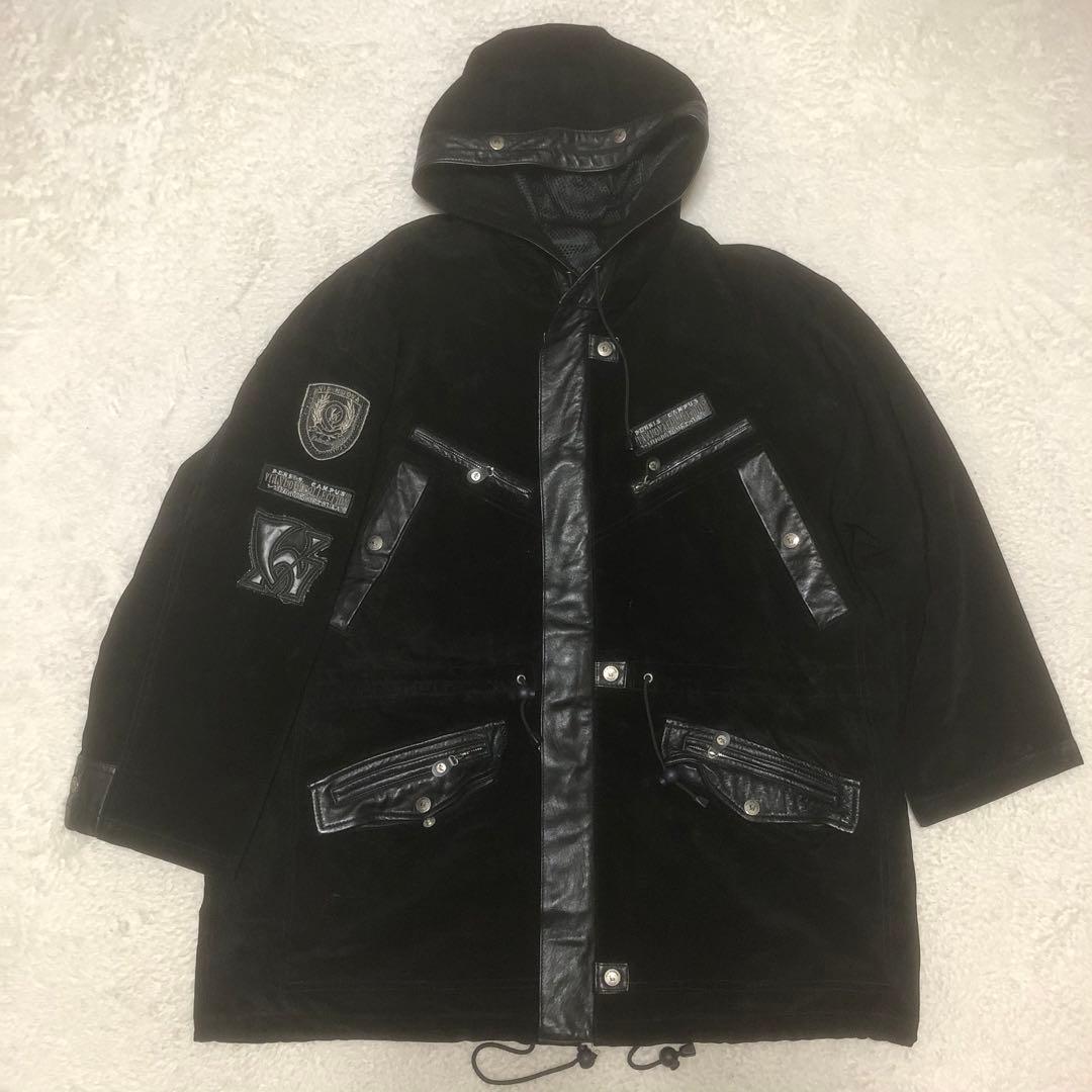 VIA NUOVA PELLE 3way レザーモッズコート　ワッペン　38