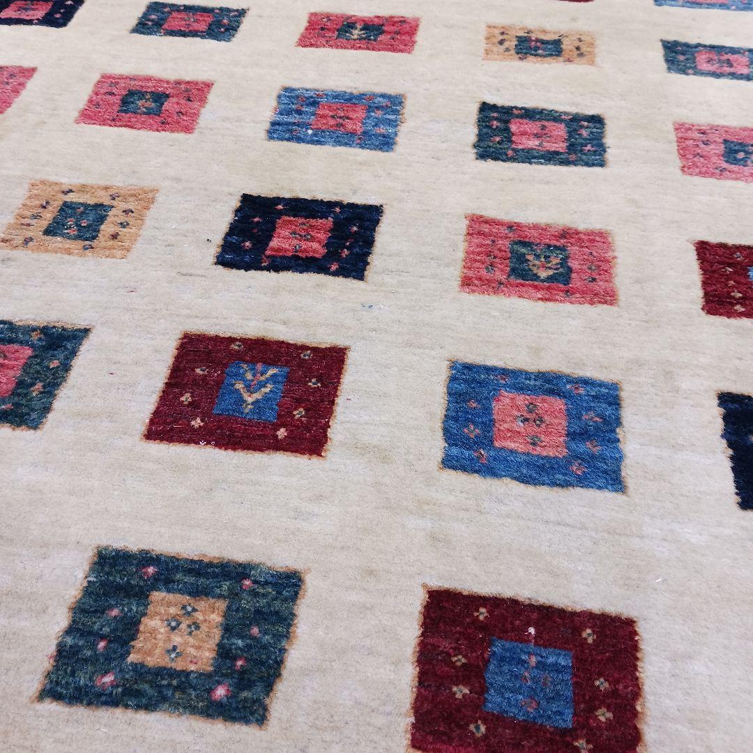 Y2953 ゾランヴァリギャッベ ウール100% 手織 ラグ 大判