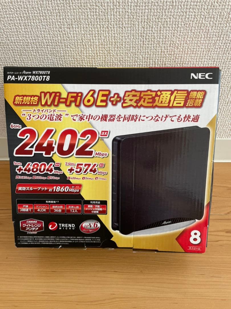 NEC Aterm PA-WX7800T8 Wi-Fi 6E対応　無線ルーター