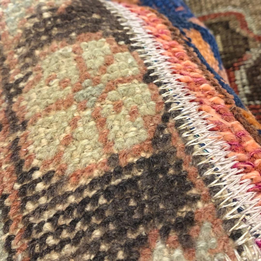 60×90 ボルドー　ピンク　メダリオン トルコヴィンテージラグ　パッチワーク