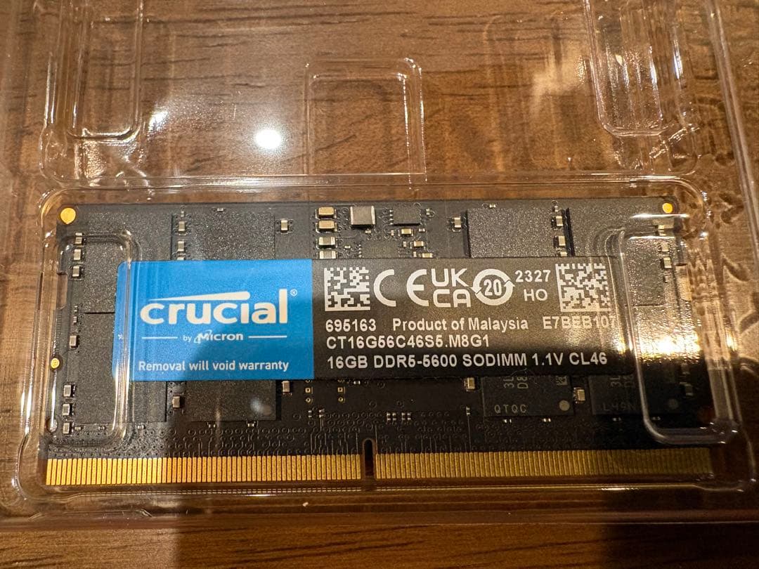 Crucial DDR5-5600 16GB ノート用メモリ