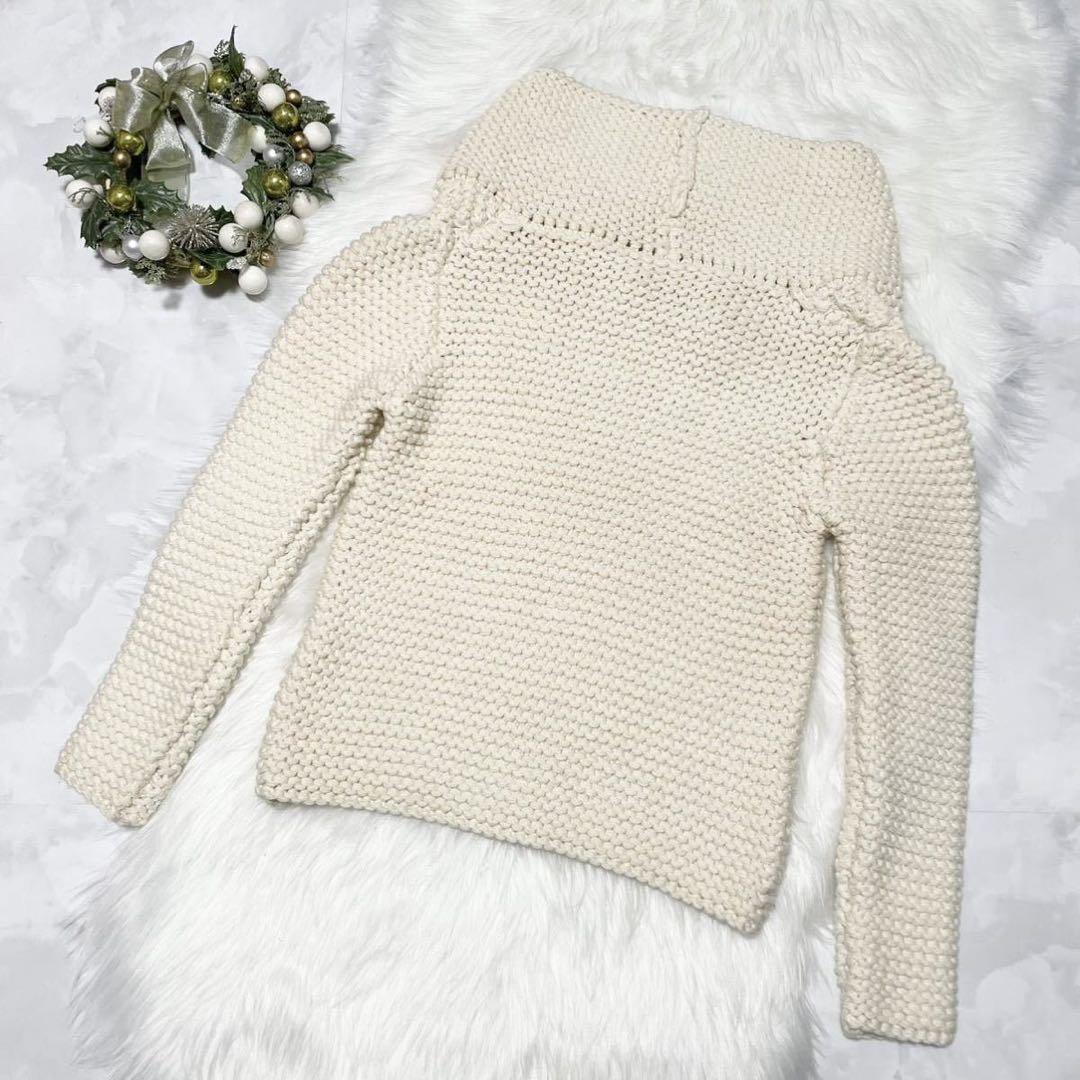 専用 本物 グッチ ハイネック ローゲージ 長袖 ニットセーター S アイボリー