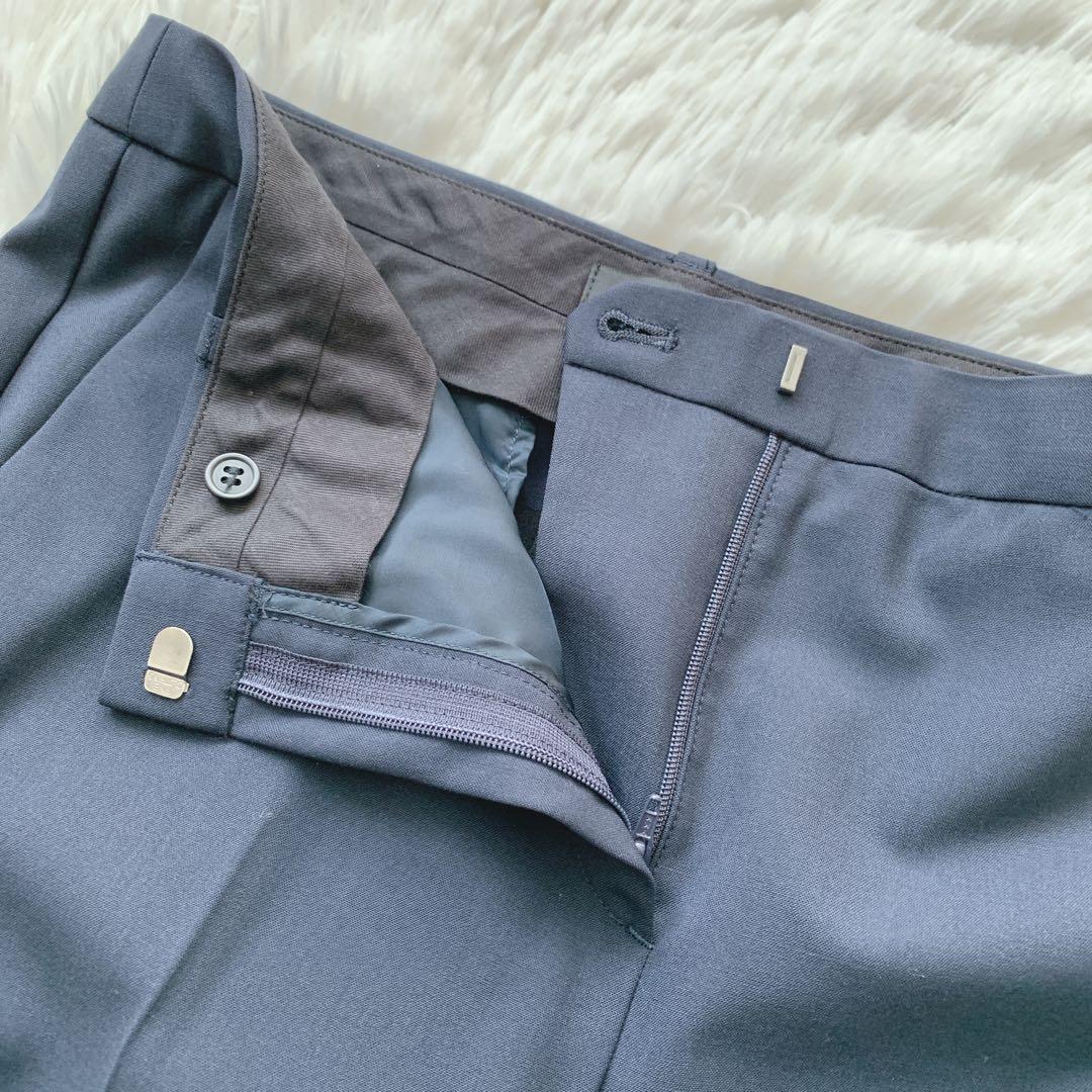 【極美品】セオリー セットアップスーツ パンツ カラーレス ノーカラー ネイビー