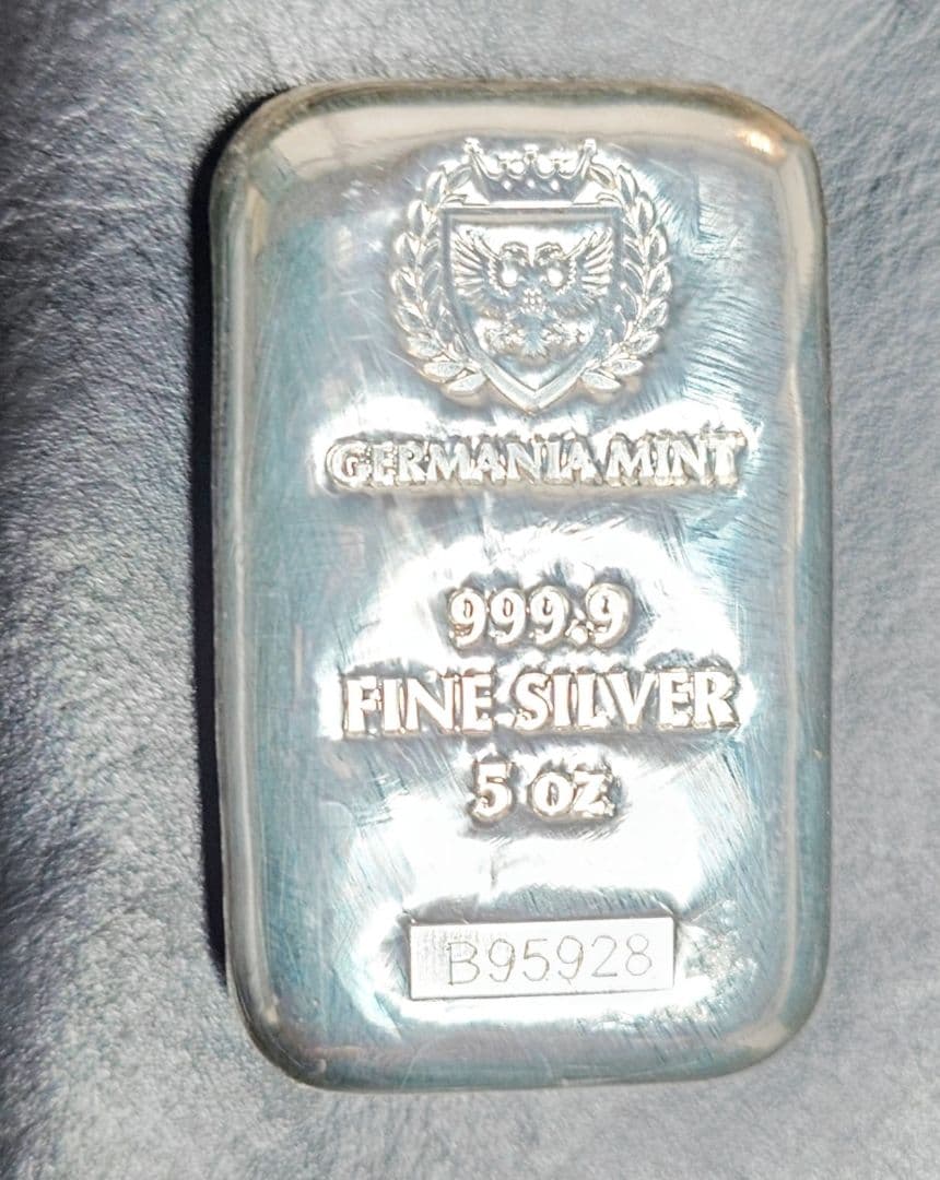 ポーランドゲルマニア　 999.9純銀 5オンス　キャスト バー　保証書付き