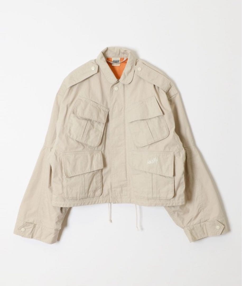 holiday ベージュ ミリタリージャケット ショート丈